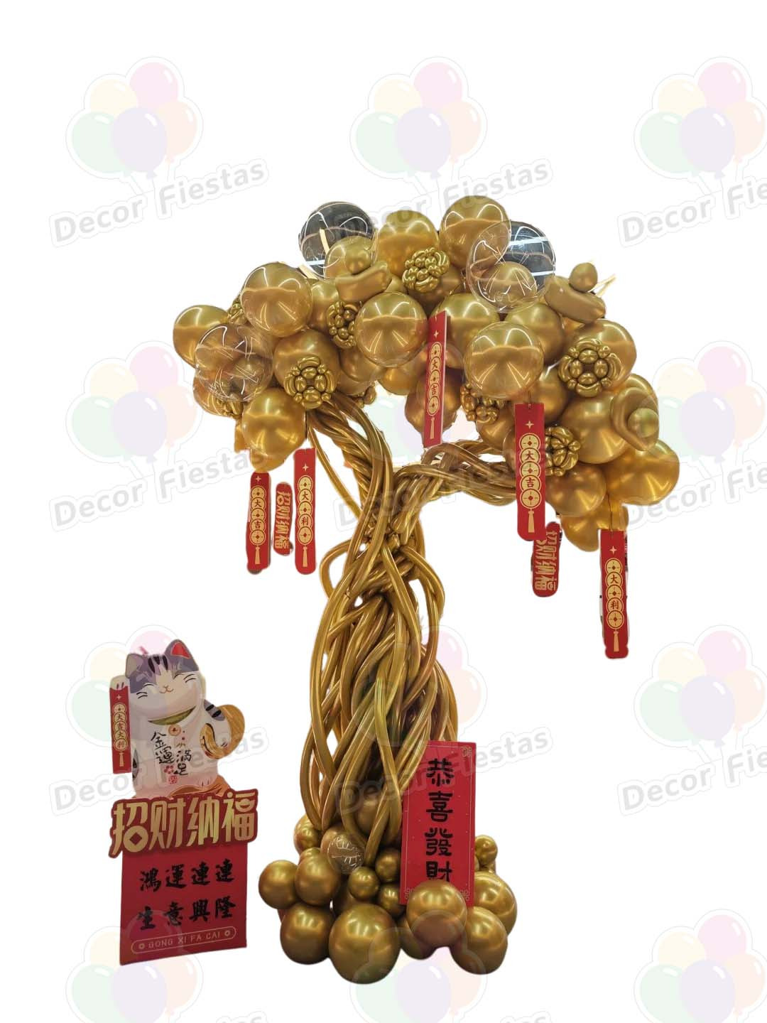 Árbol de la prosperidad hecho con globos (para regalos de inauguración)
